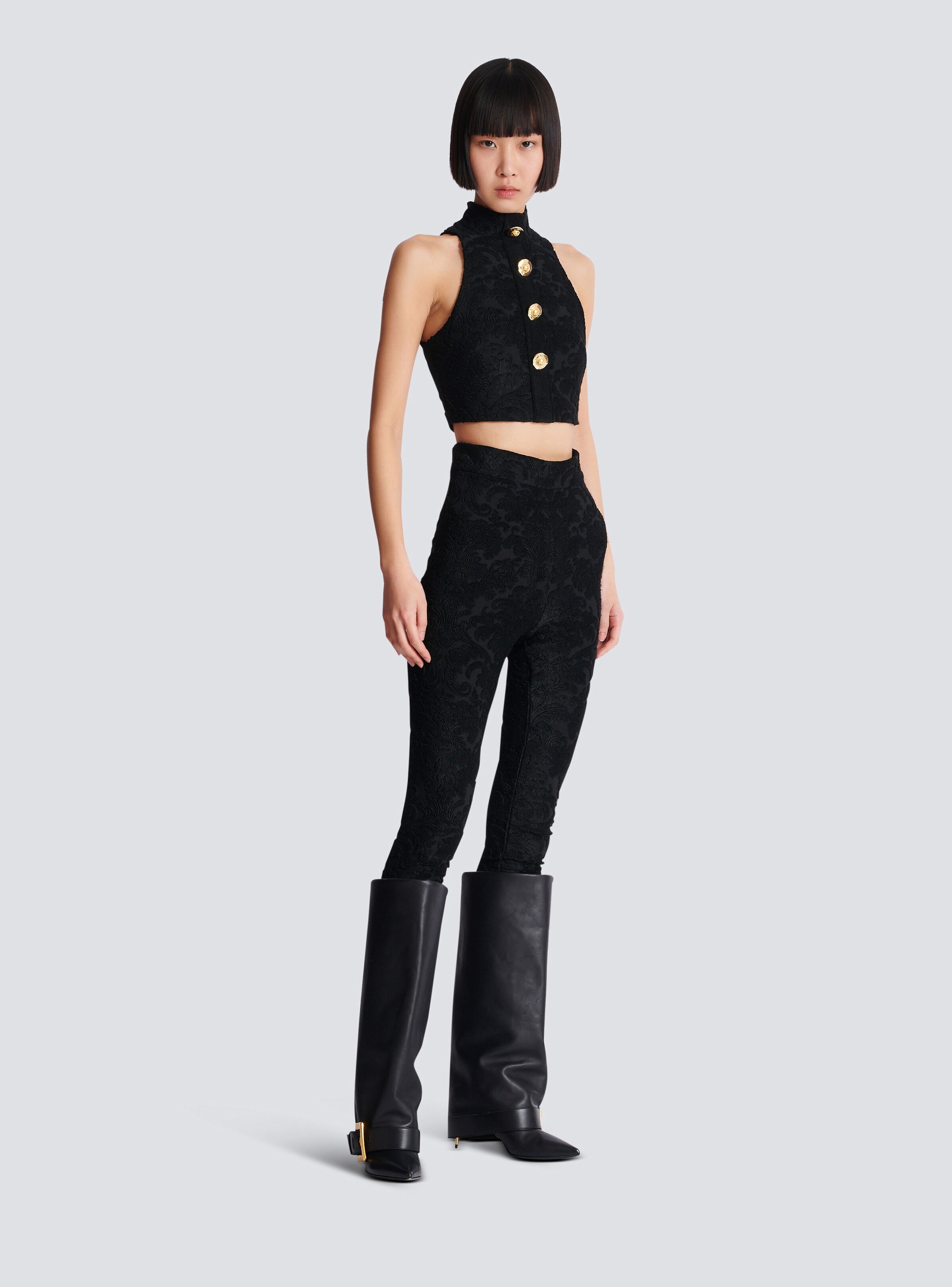 Baroque pattern buttoned top - 3