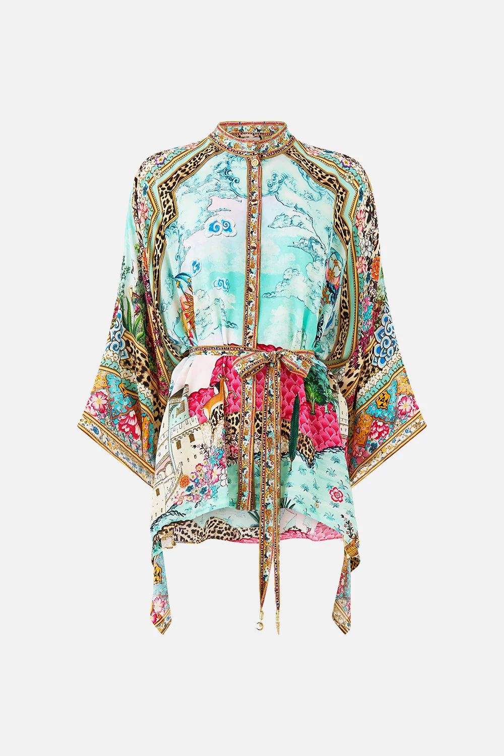 BUTTON THROUGH SCARF BLOUSE - 1