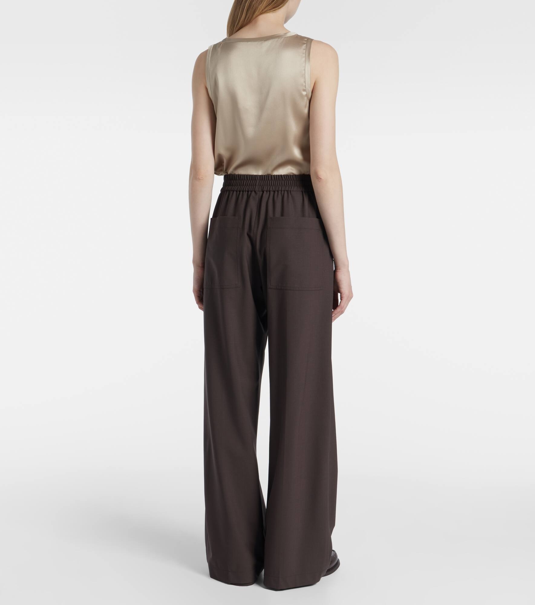 Wool-blend high-rise wide-leg pants - 3