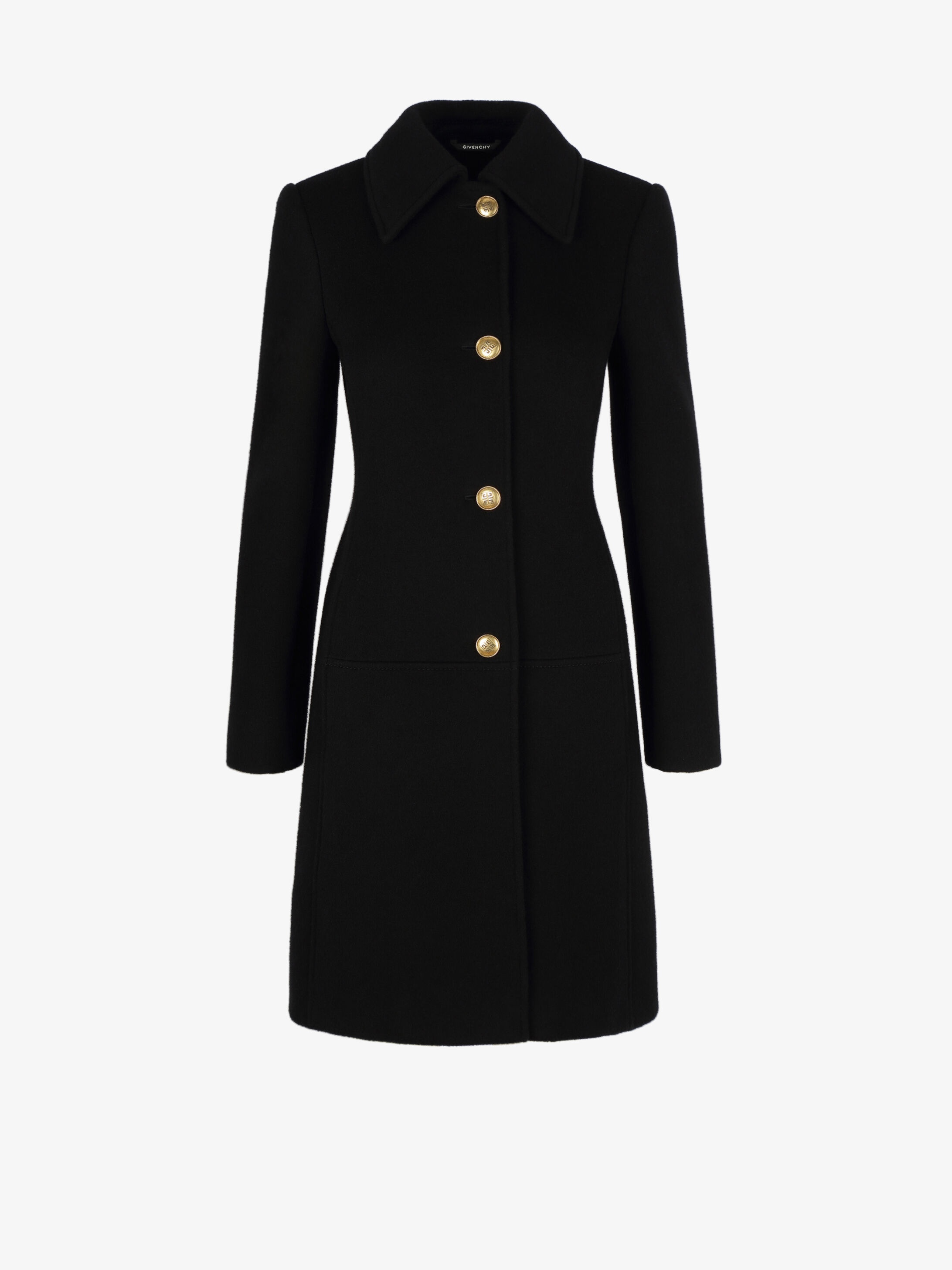 Coat in wool and cashmere with 4G buttons and chain - 1