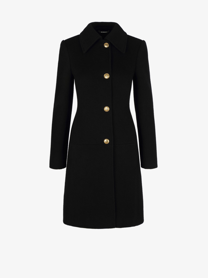 Coat in wool and cashmere with 4G buttons and chain 1