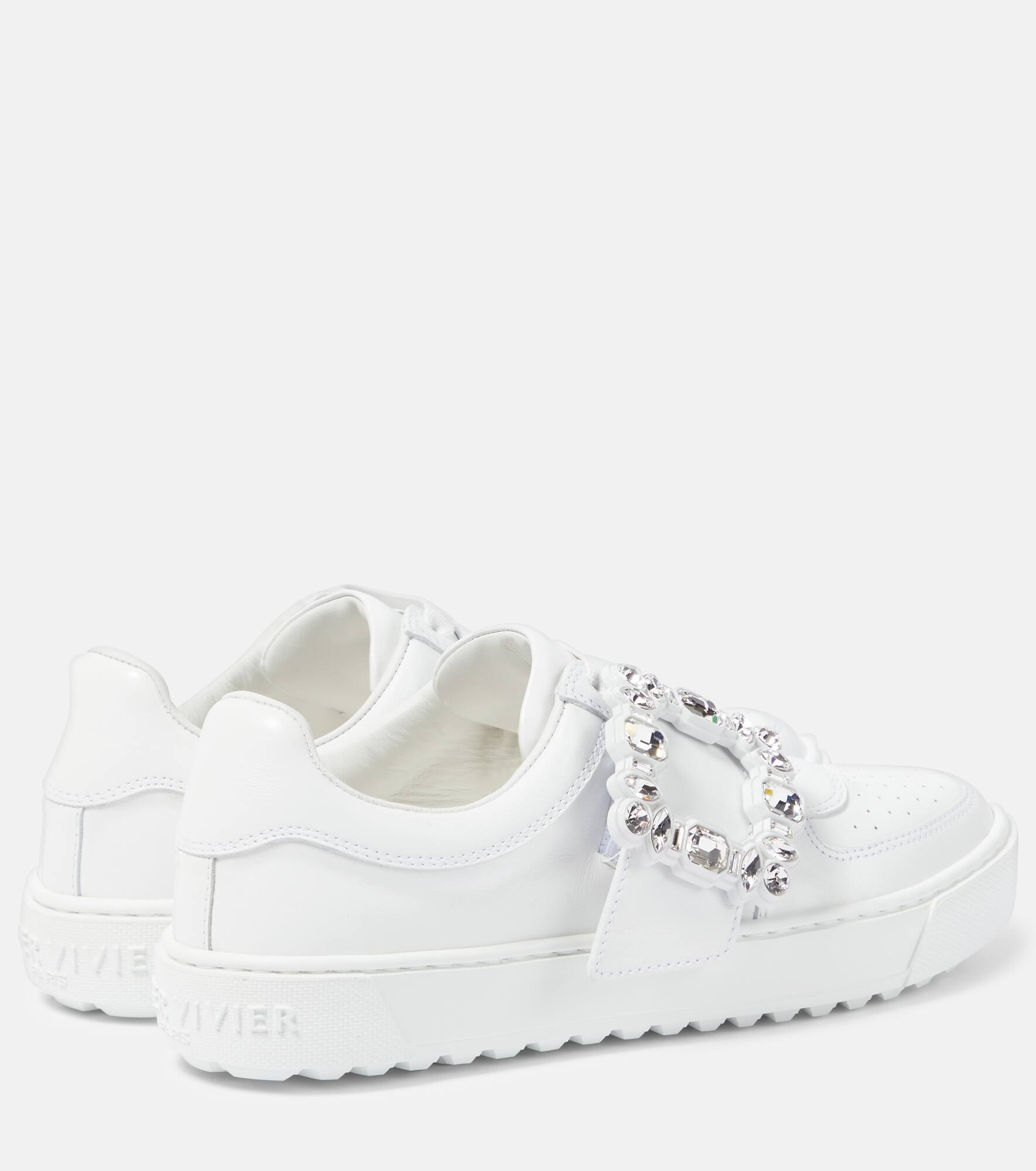 Very Vivier embellished leather sneakers - 3