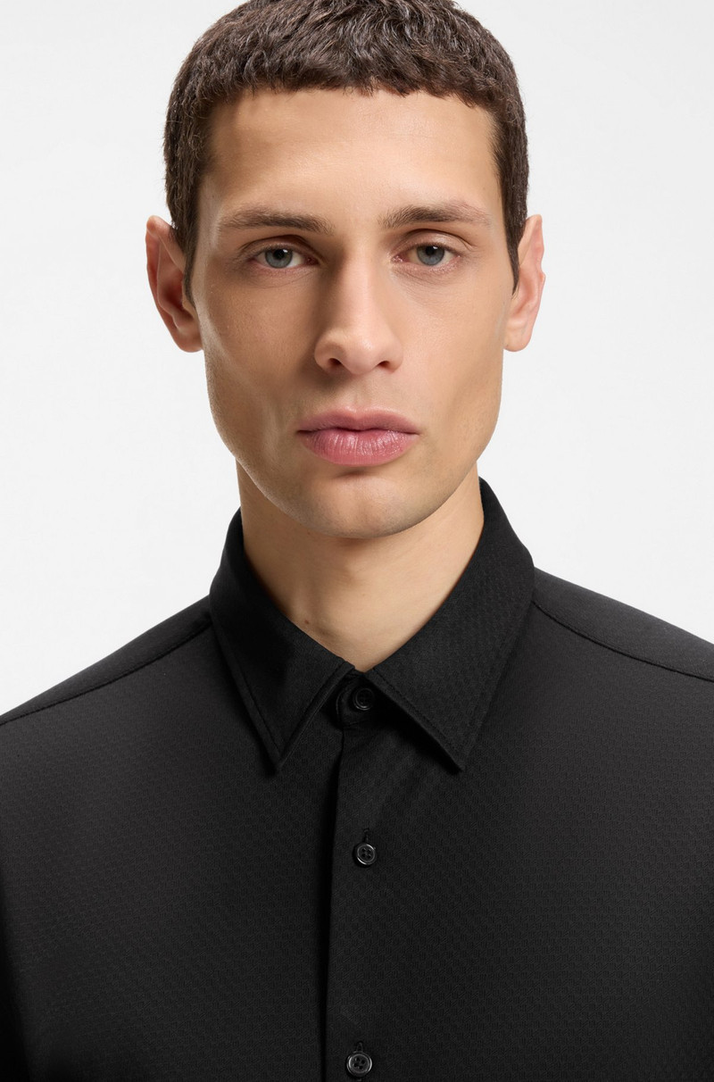 PERFORMANCE-STRETCH SLIM-FIT SHIRT IN STRUCTURED JERSEY 3