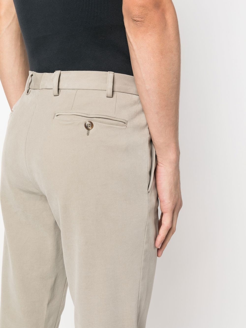 slim cut cotton chino trousers - 5