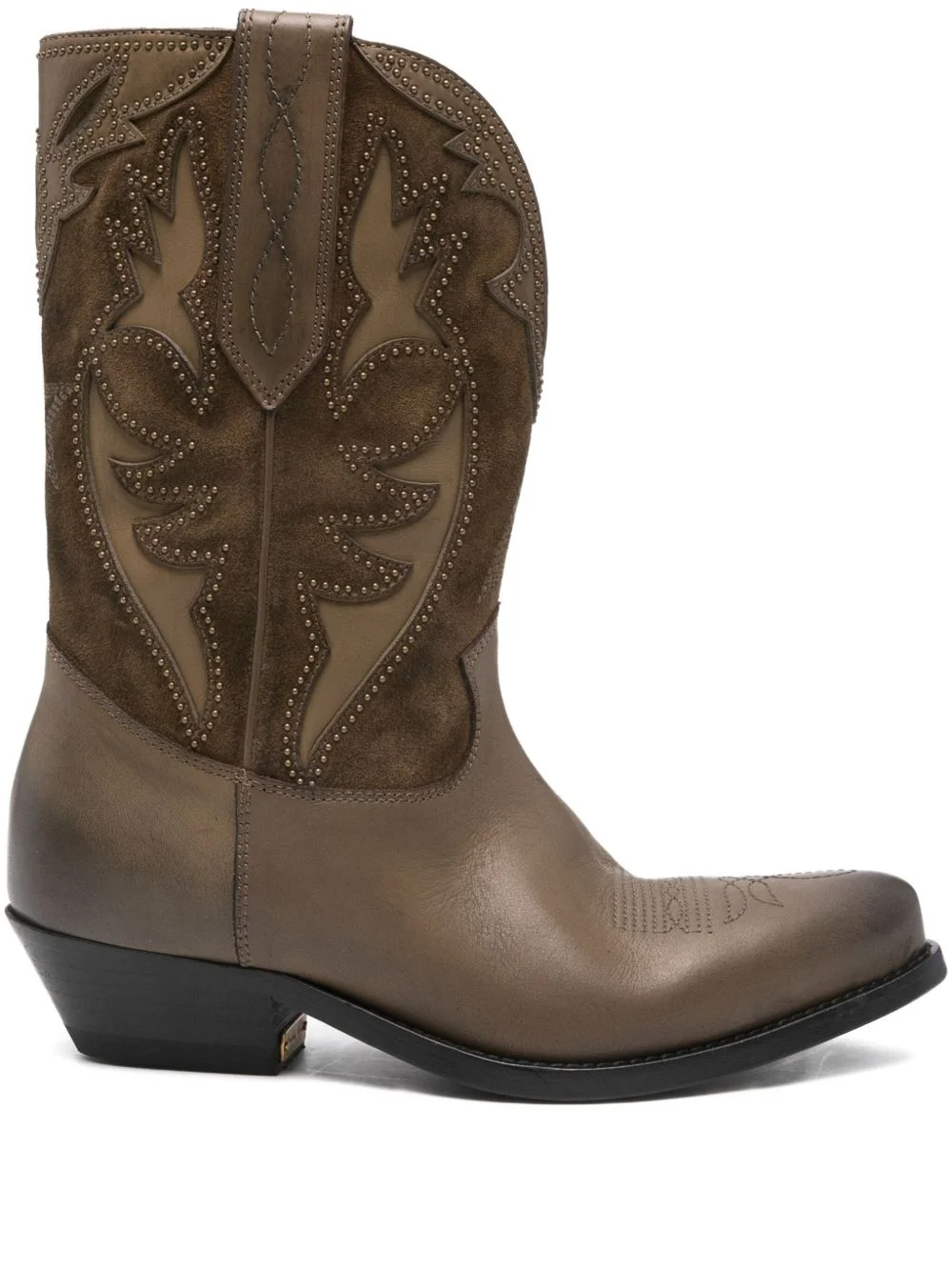 suede-appliqué boots - 1