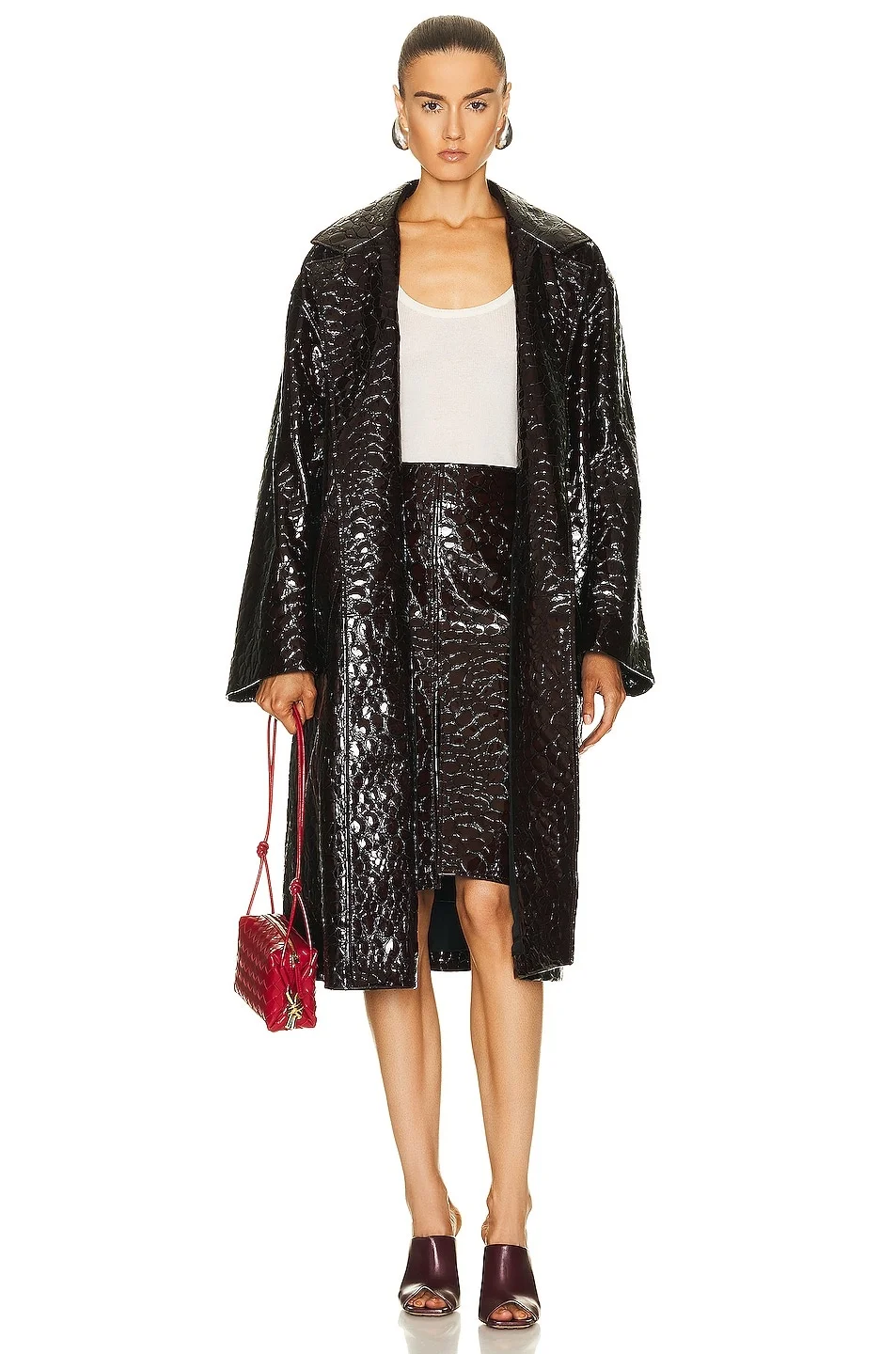 Croc Embossed Coat - 1