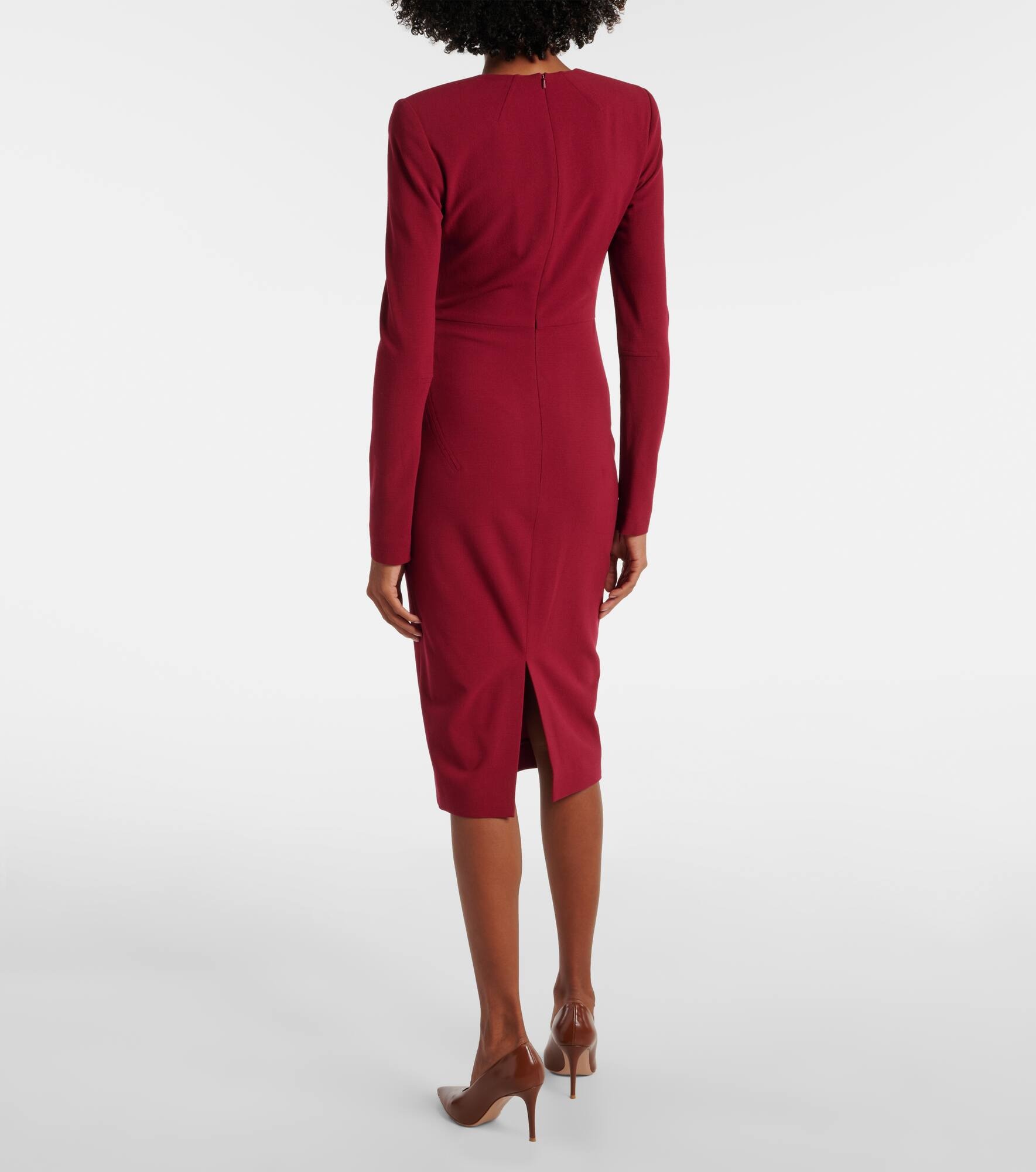Wool-blend crêpe midi dress - 3