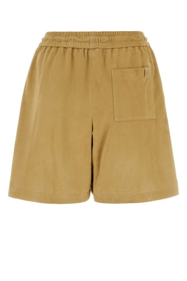 Loewe Woman Beige Suede Shorts - 2