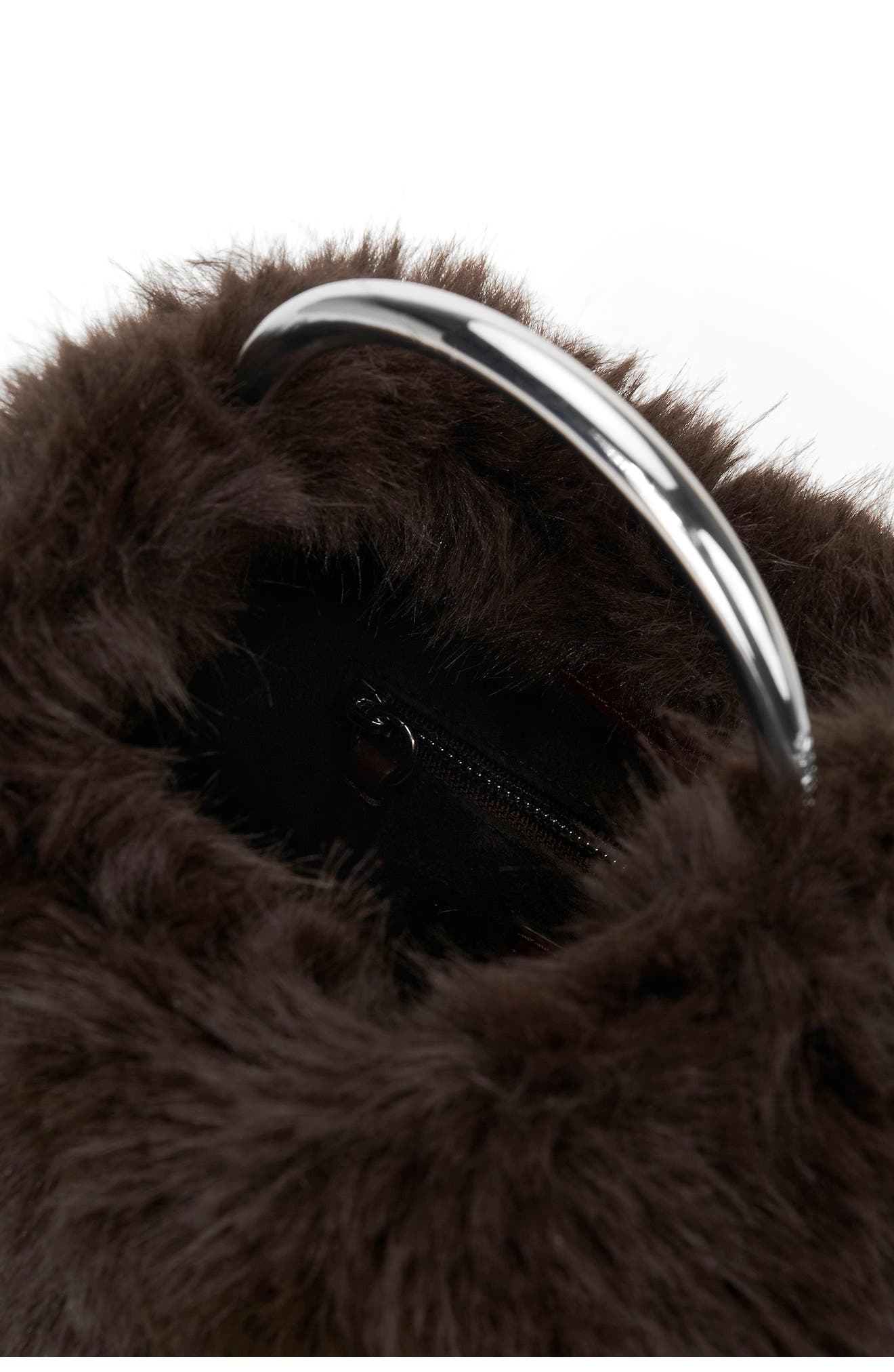 STAUD Romeo Faux Fur Top Handle Bag in Espresso at Nordstrom - 3