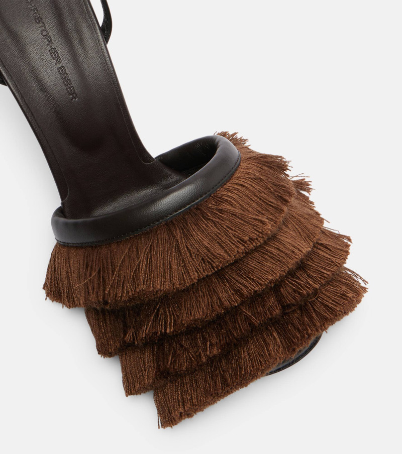 Castanet fringed leather sandals 5