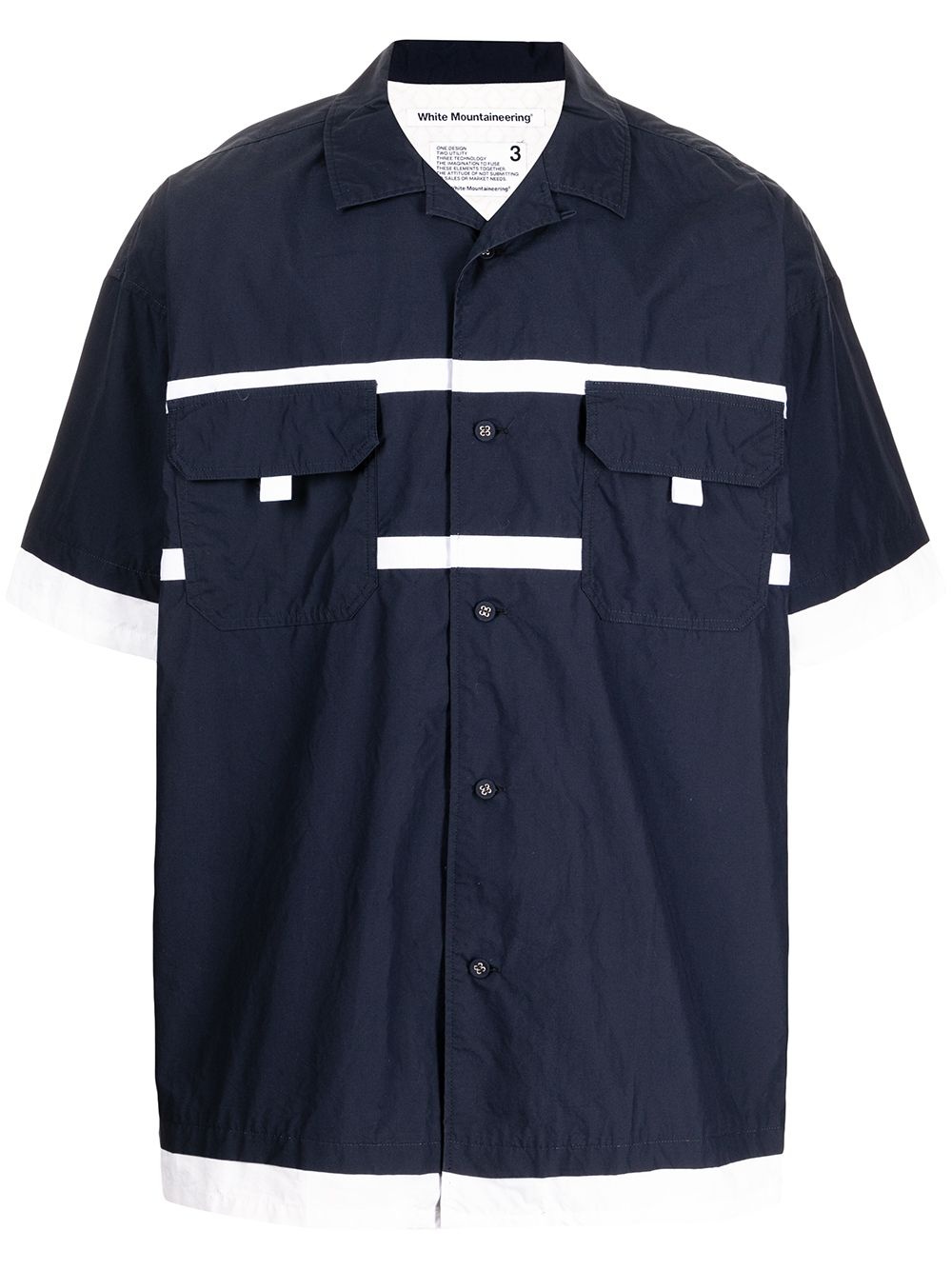 layered tape-detailing shirt - 1