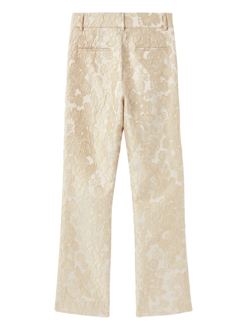 floral-jacquard trousers - 4