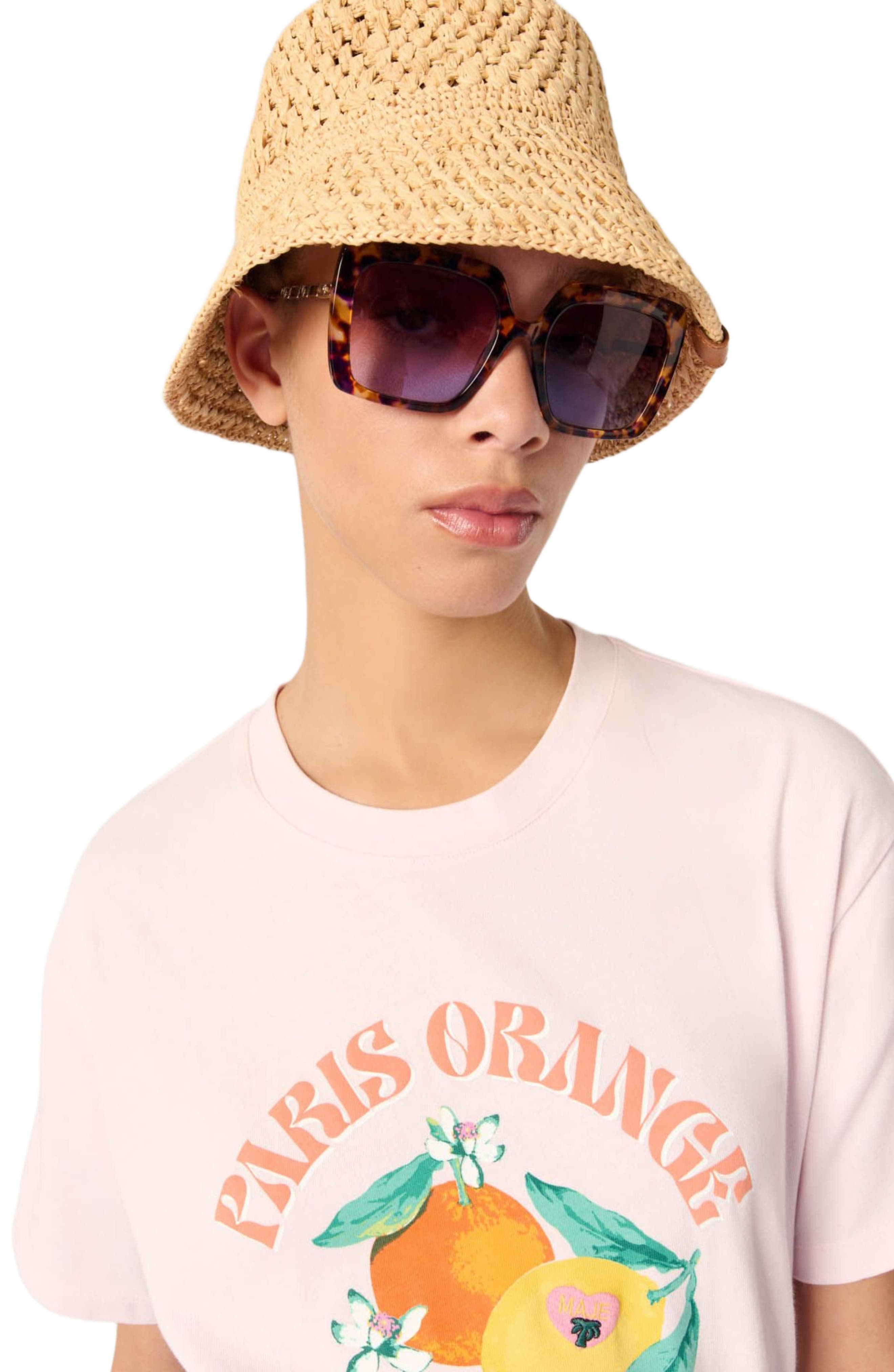 maje Printed T-shirt in Pale Pink at Nordstrom - 6
