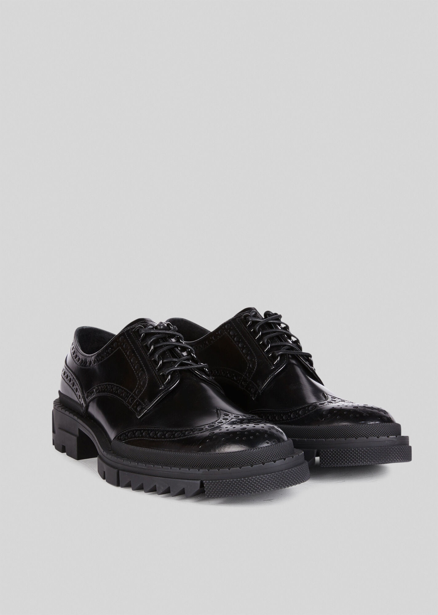 Lace-Up Leather Brogues - 3