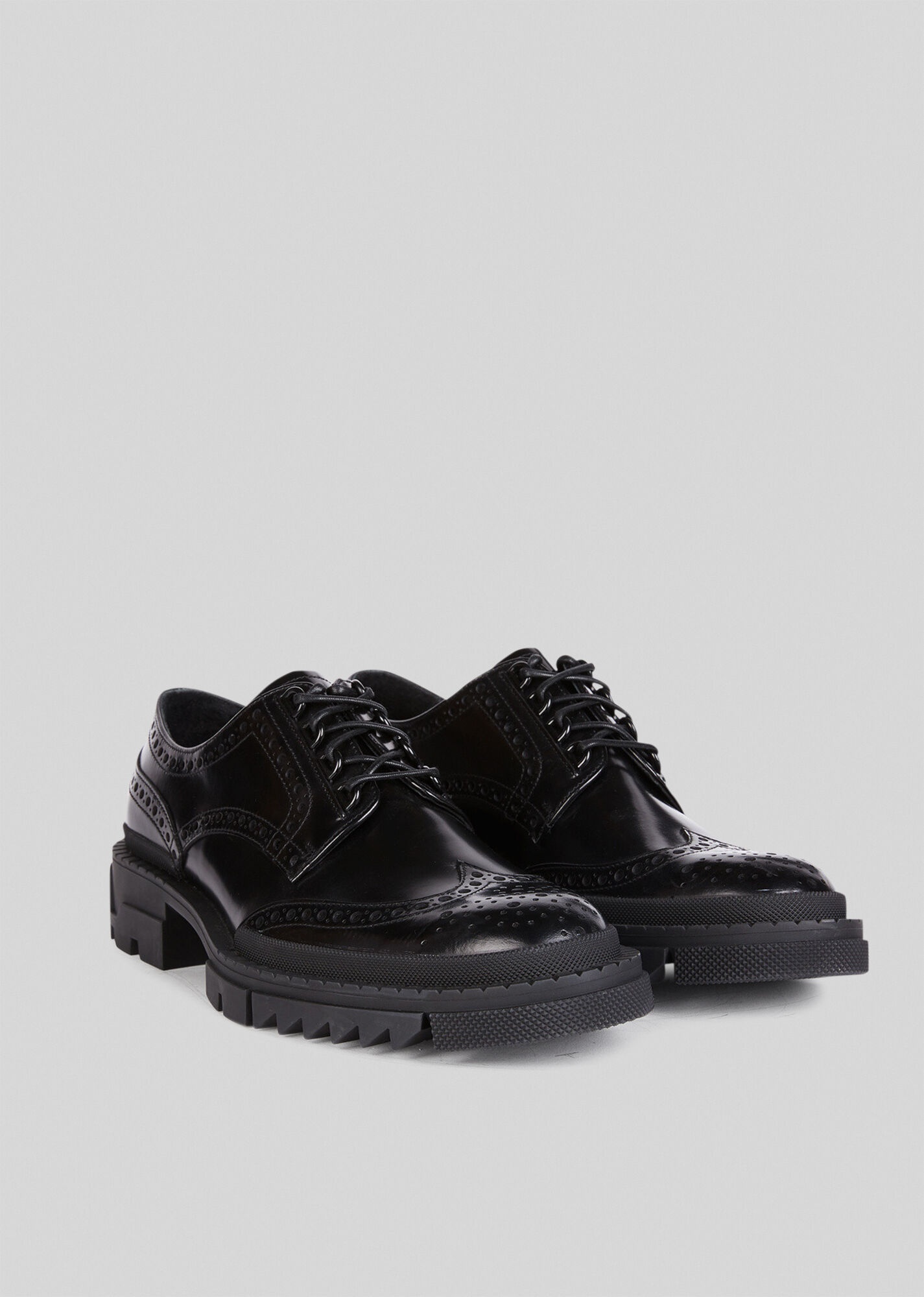 Lace-Up Leather Brogues - 3