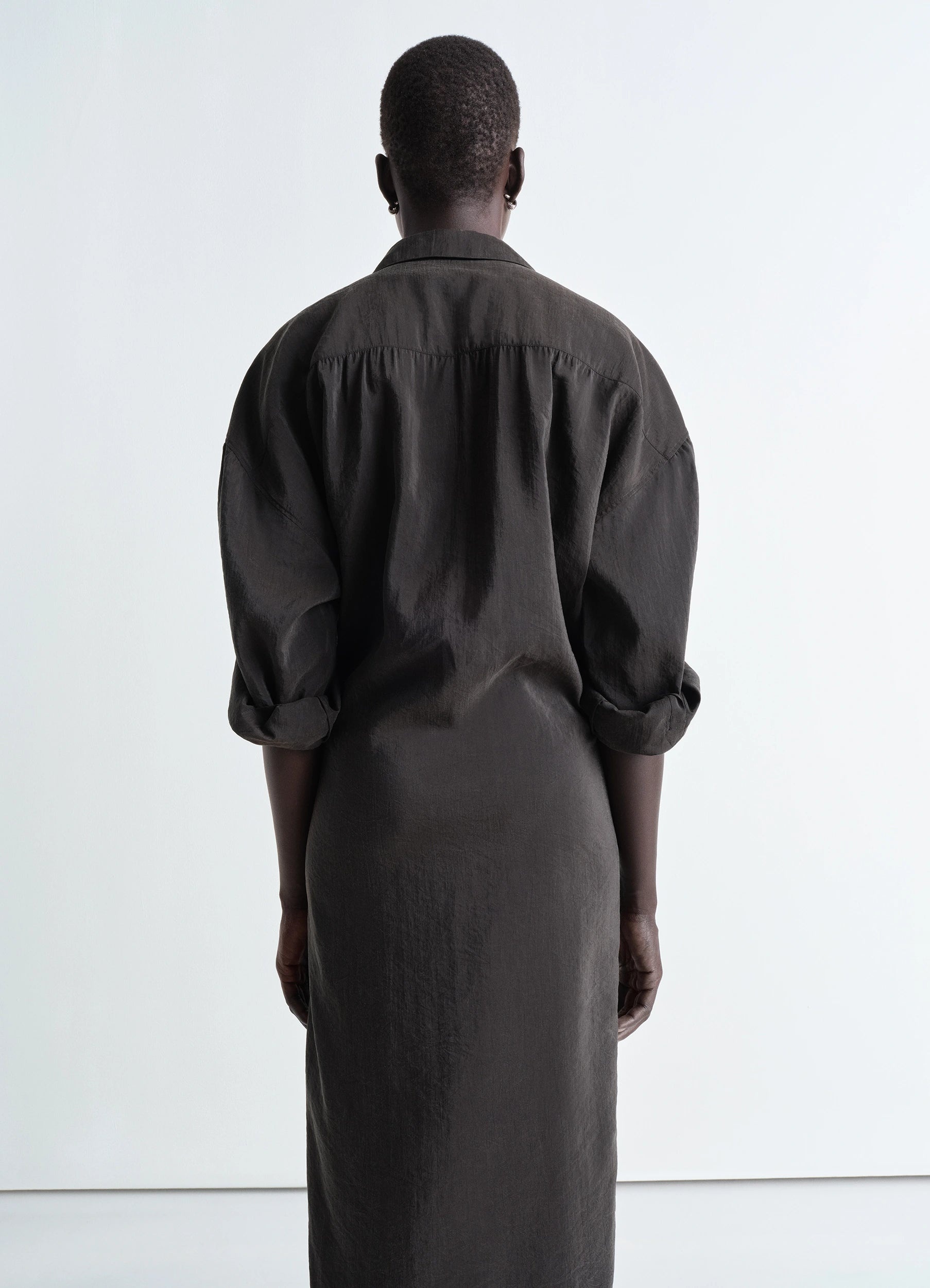 STRAIGHT COLLAR TWISTED DRESS - 5