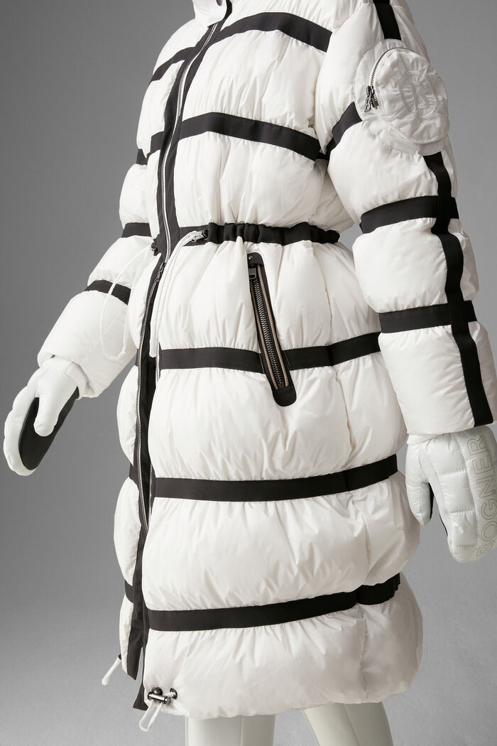 Maxi Down coat in White/Black - 5