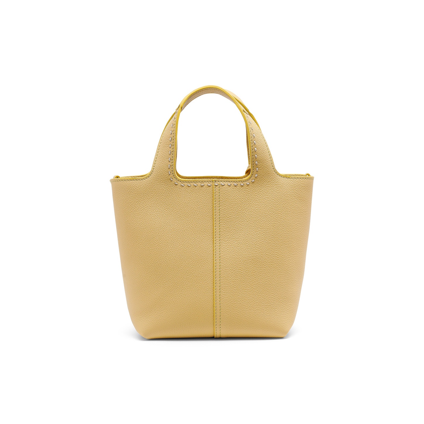 Yellow tumbled leather handbag - 4