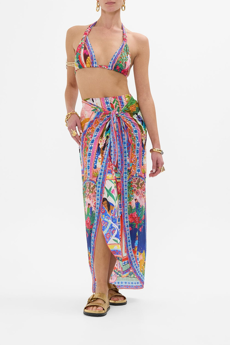 CAMILLA LAYERED LONG SARONG WITH FRONT TIE outlook