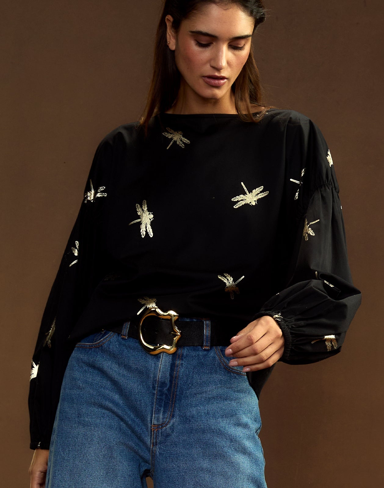 Geneva Gold Foil Blouse - 4