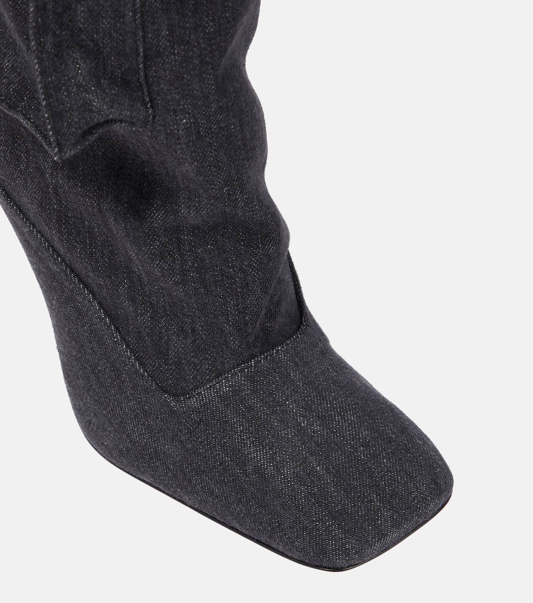 Sienna denim knee-high boots - 6