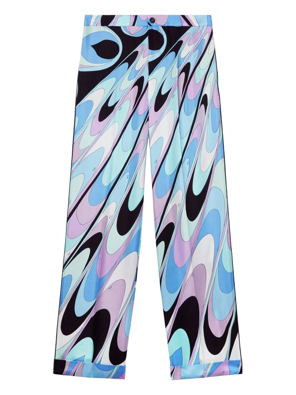 onde-print silk-twill trousers - 1