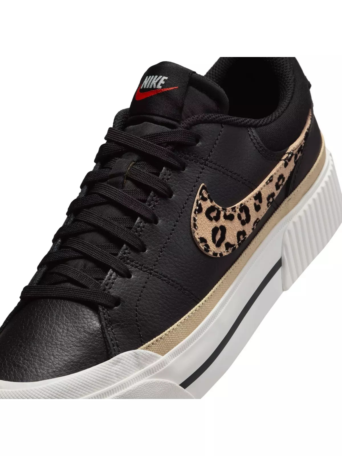 Court Legacy Lift "Black/Lt Khaki/Sail/Picante Red" Women's Shoe - 10