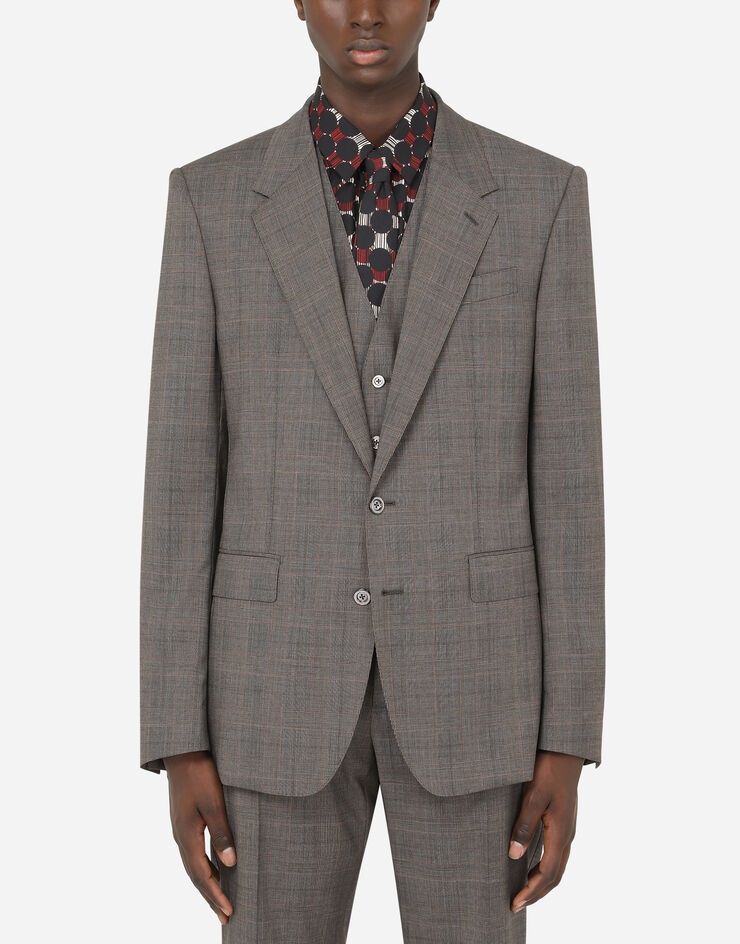 Sicilia-fit wool glen plaid jacket - 1