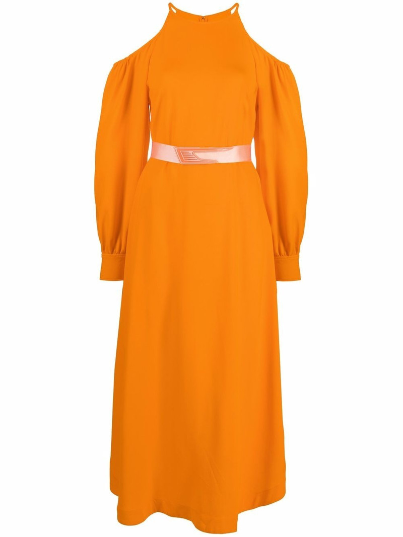 cold-shoulder belted dress 1
