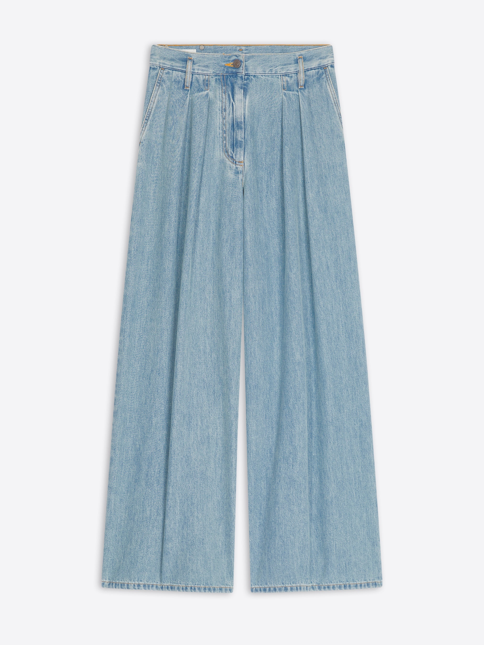WIDE PLEATED JEANS - 1