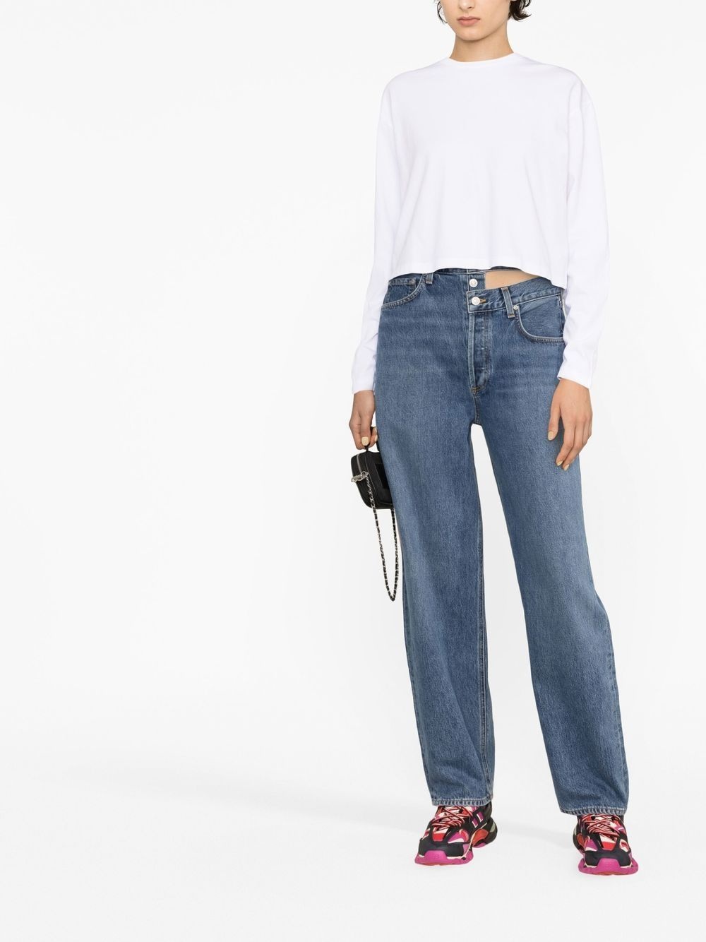 long-sleeve crop top - 2