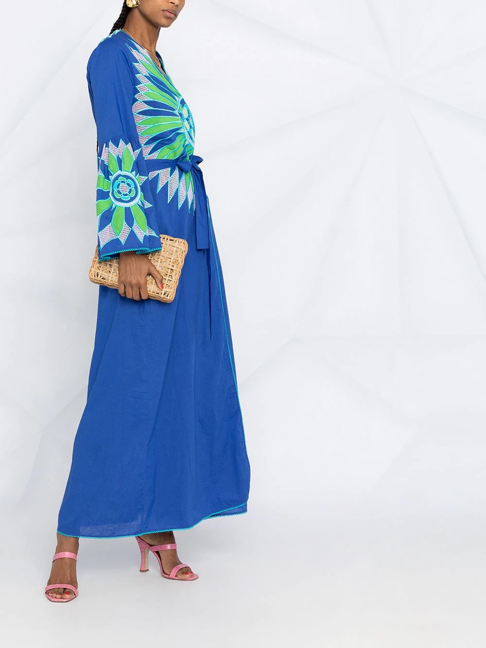 embroidered kaftan dress - 6