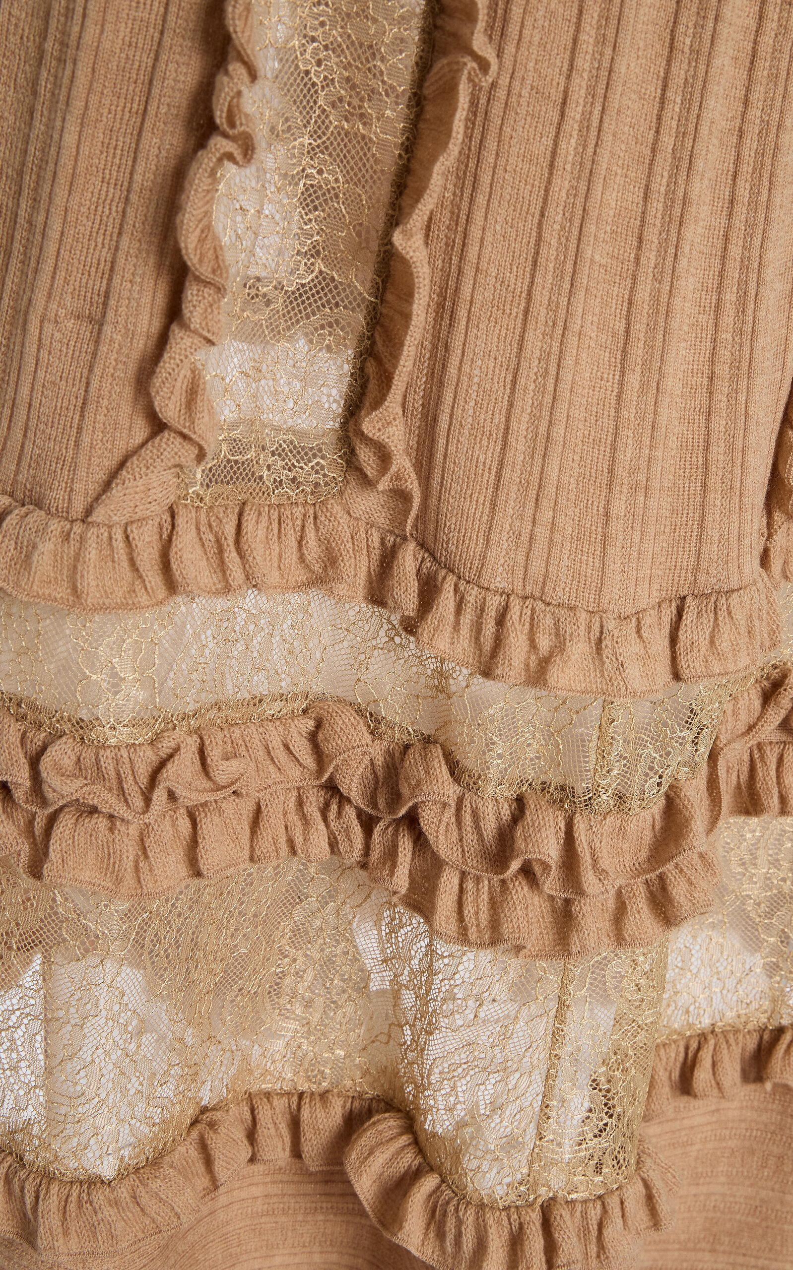 Vivian Embroidered Wool Midi Skirt tan - 7