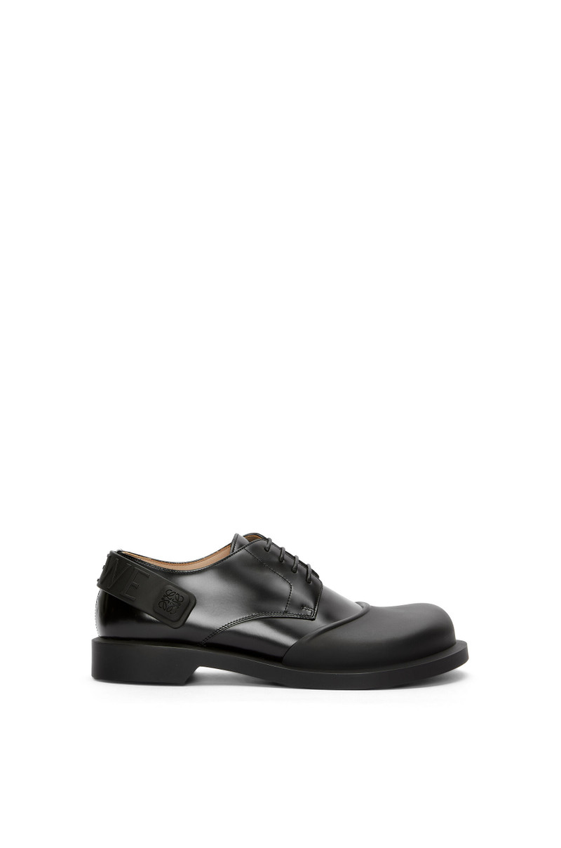 Derby shoe in rubber and brushed-off calfskin 1