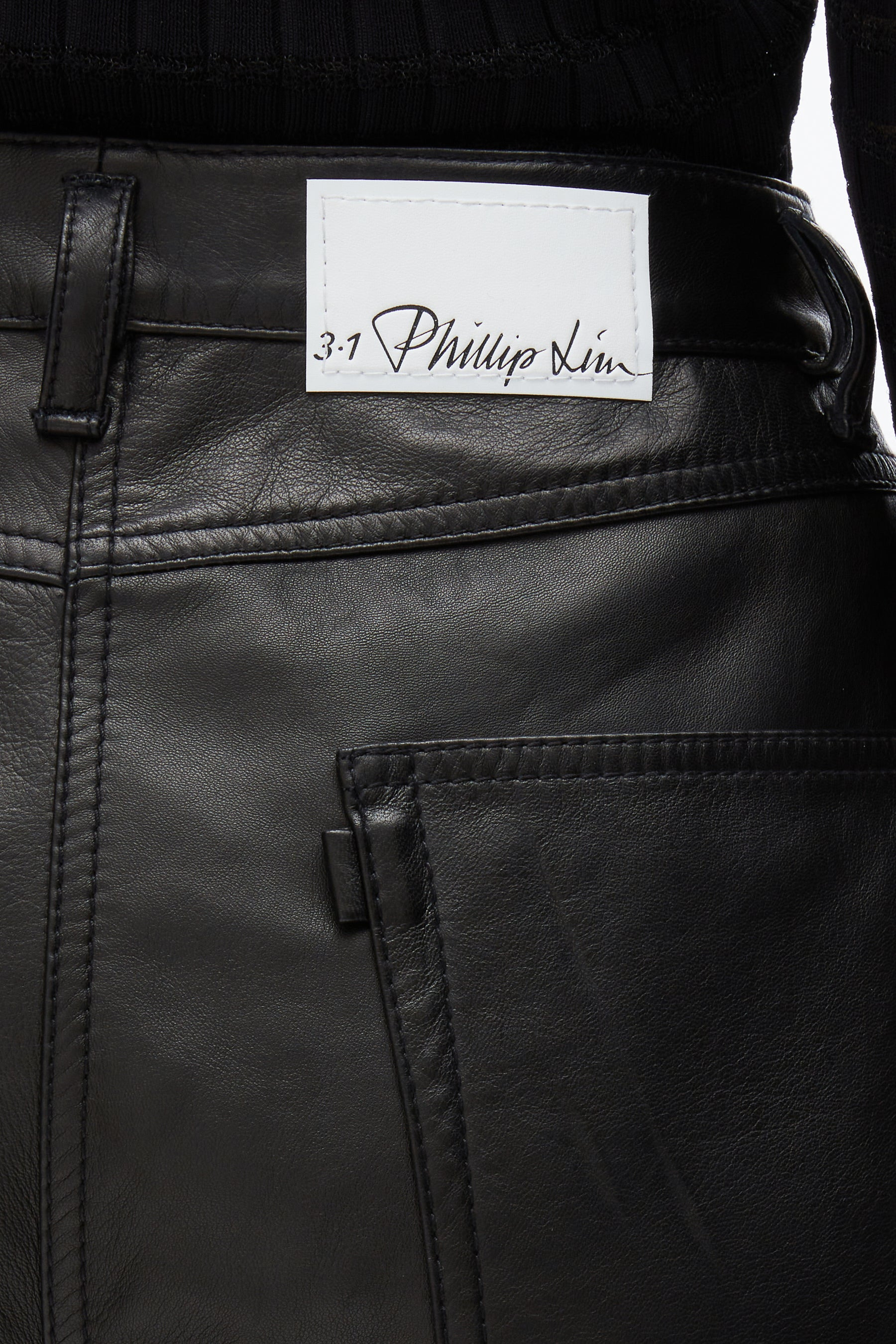 Leather Barrel Jean with Zippers - 6