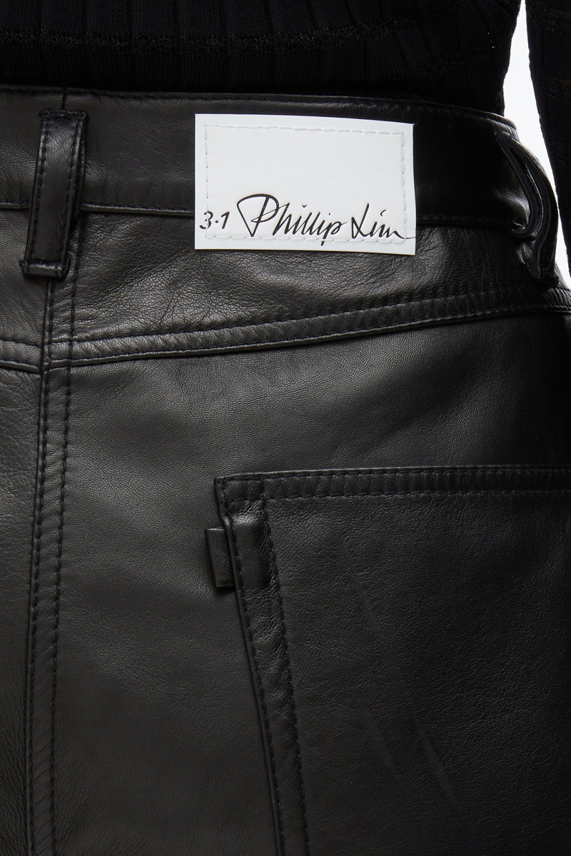 Leather Barrel Jean with Zippers 6