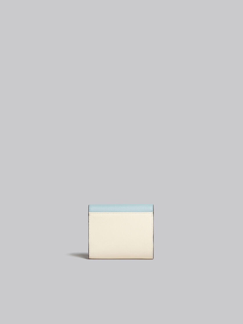LIGHT BLUE BEIGE AND WHITE SAFFIANO LEATHER WALLET - 3