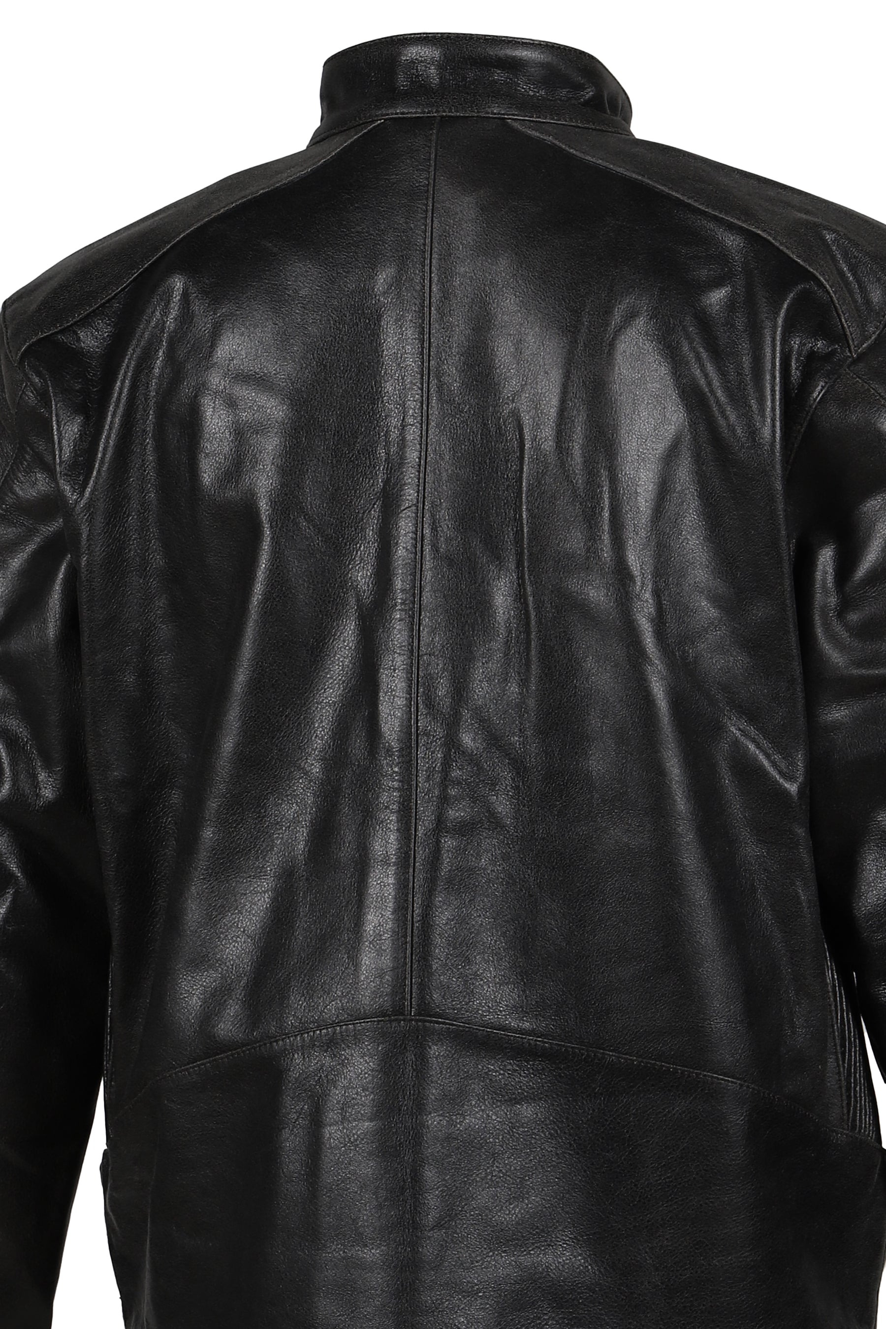 EMBOSSED LEATHER BIKER JACKET / BLK - 9