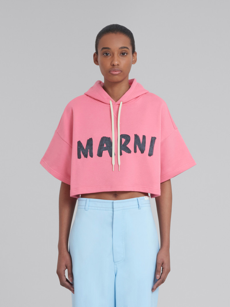 Marni PINK SWEATSHIRT IN BIO COTTON WITH LOGO outlook