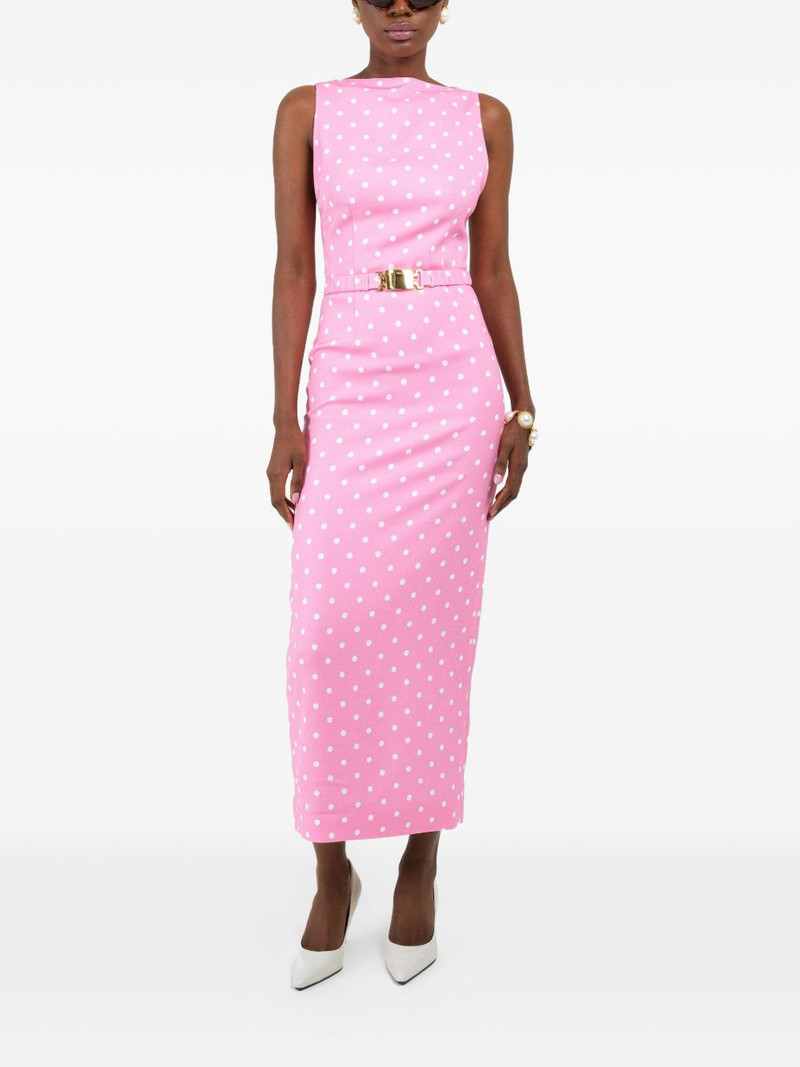 ROWEN ROSE polka-dots straight-neckline maxi dress outlook