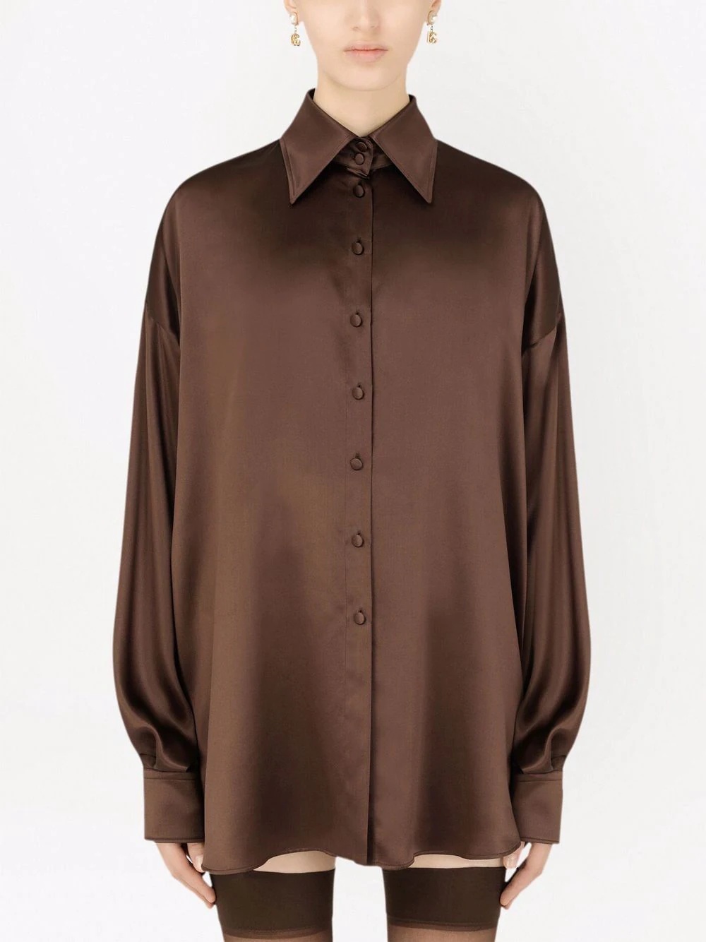 oversized silk shirt - 3