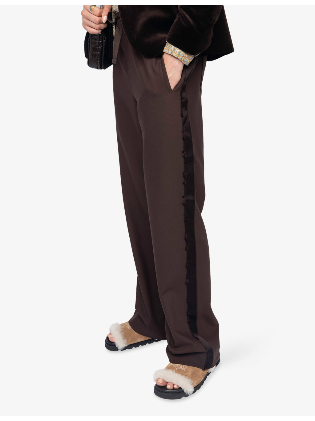Poma Satin-Stripe Straight-Leg Low-Rise Stretch-Woven Trousers - 3