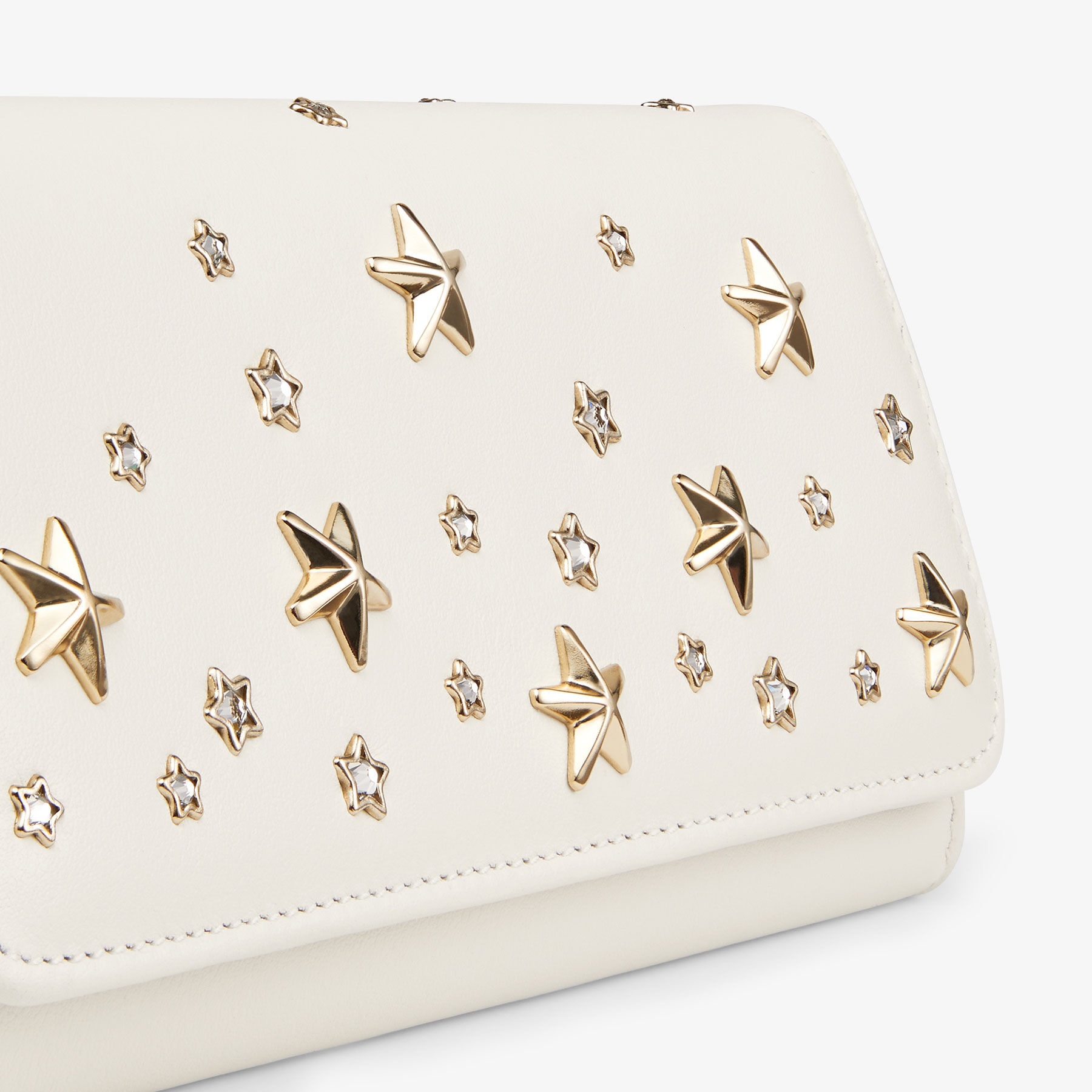 Nino
Latte Calf Leather Wallet with Metal and Crystal Stars - 3