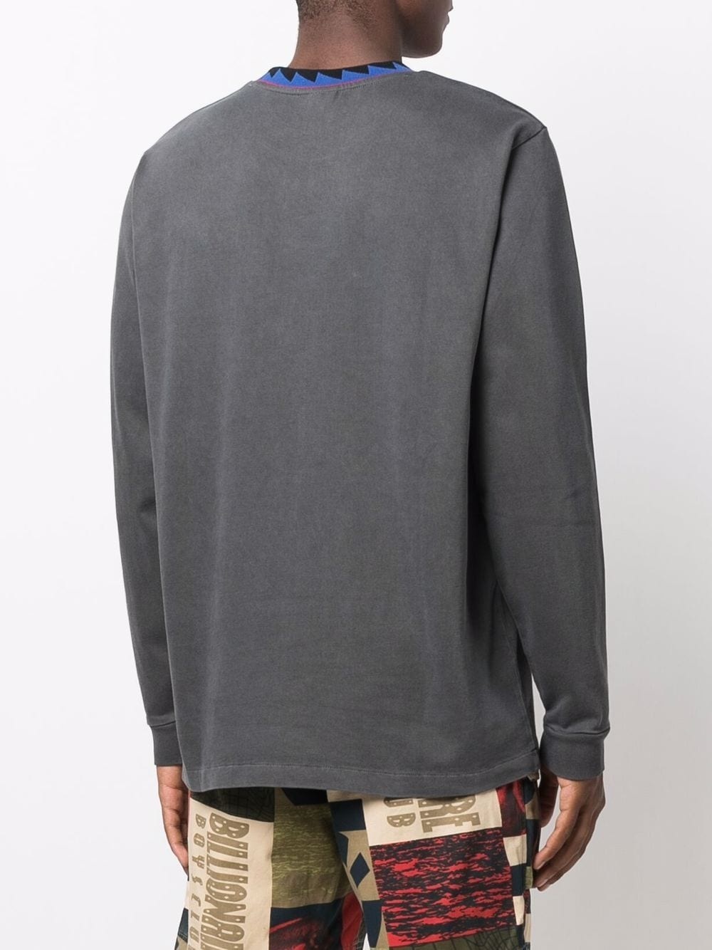 cotton contrasting-collar sweatshirt - 4