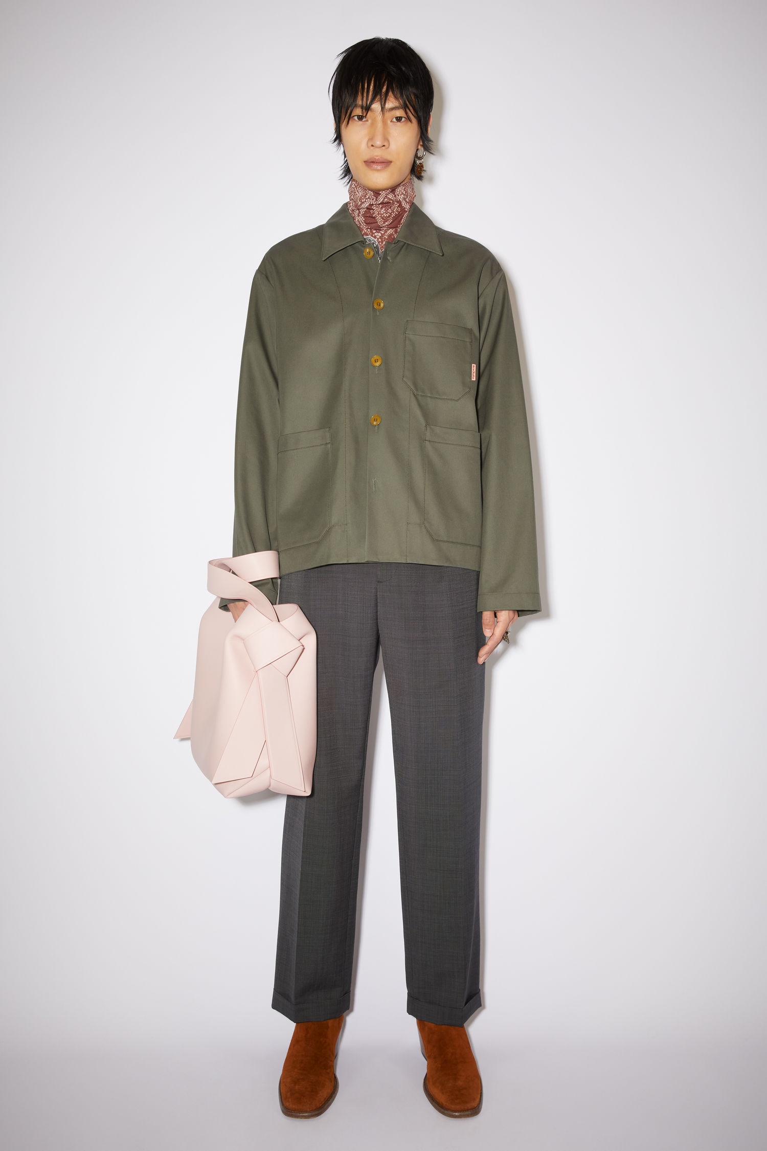 Cotton twill jacket - Olive green - 2