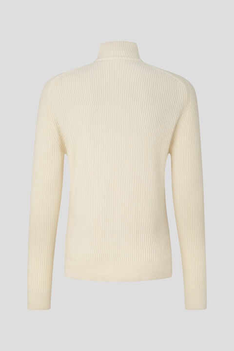 Darvin Half-zip knitted pullover in Off-white - 2