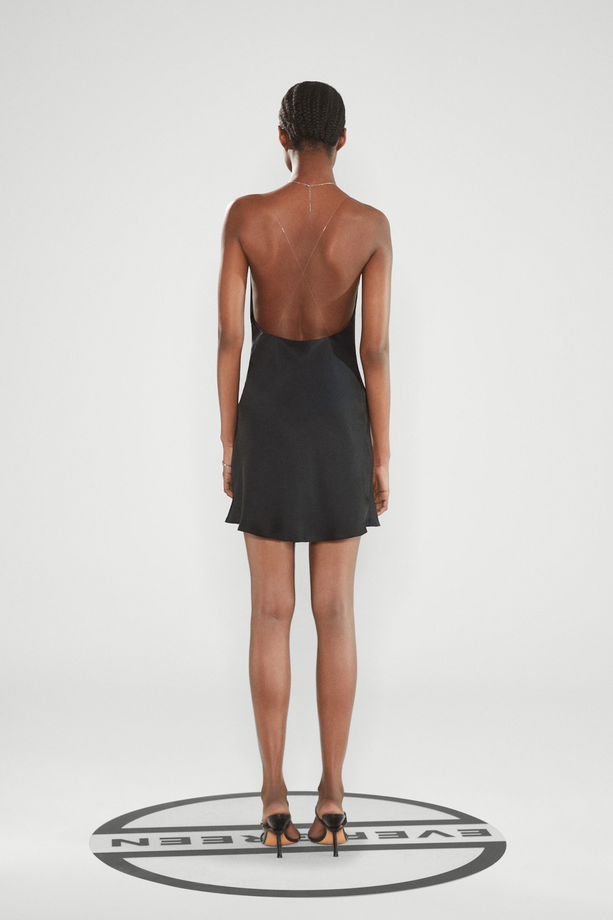ワンピース Y PROJECT EVERGREEN INVISIBLE STRAP SLIP DRESS Evergreen Invisible Strap satin slip dress in purple - Y