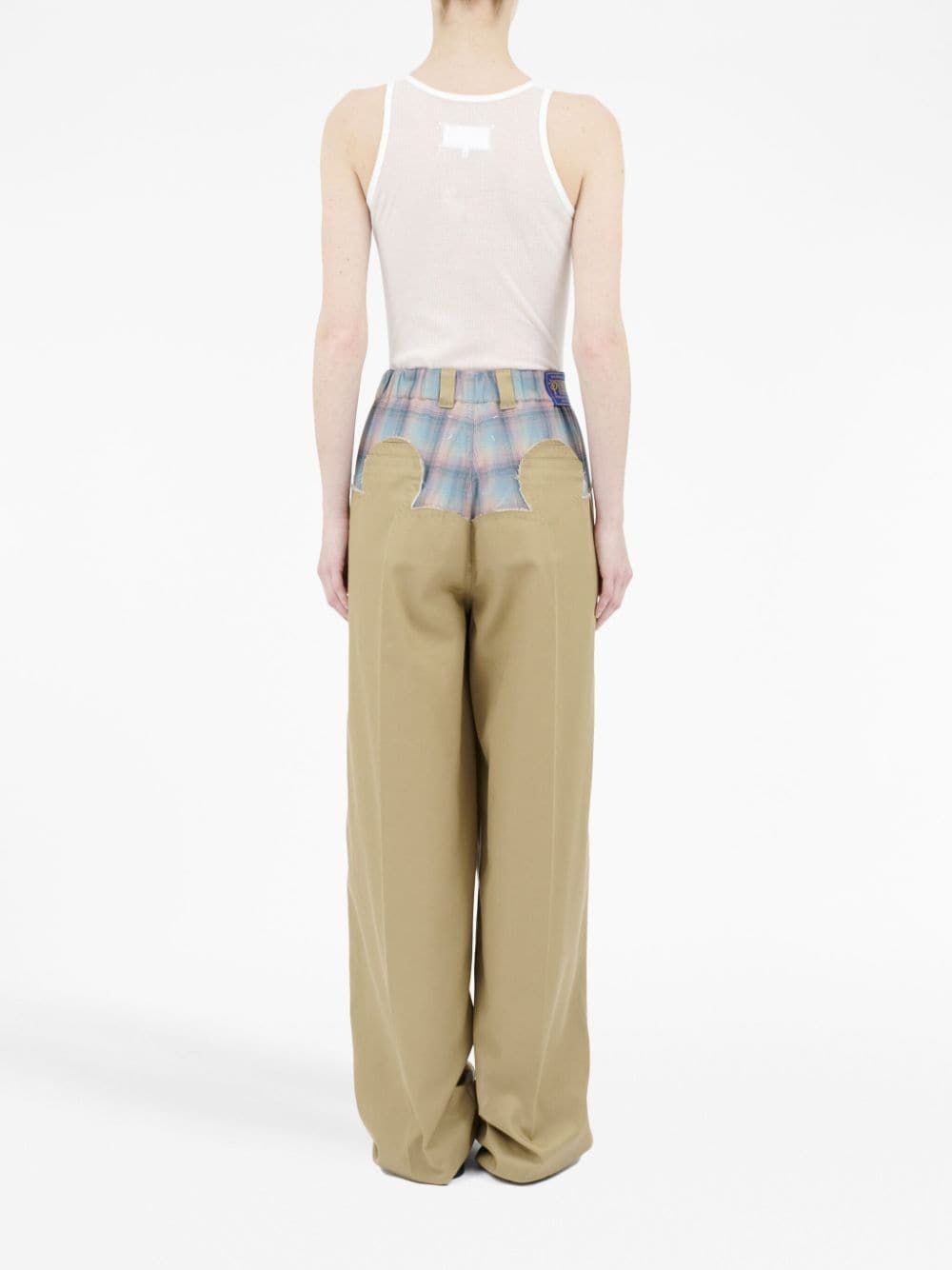 x Pendleton checked-yoke wide-leg trousers - 4