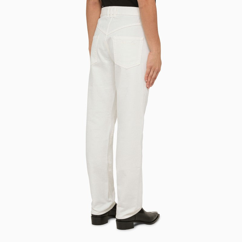 Balmain Regular White Cotton Trousers Men - 2