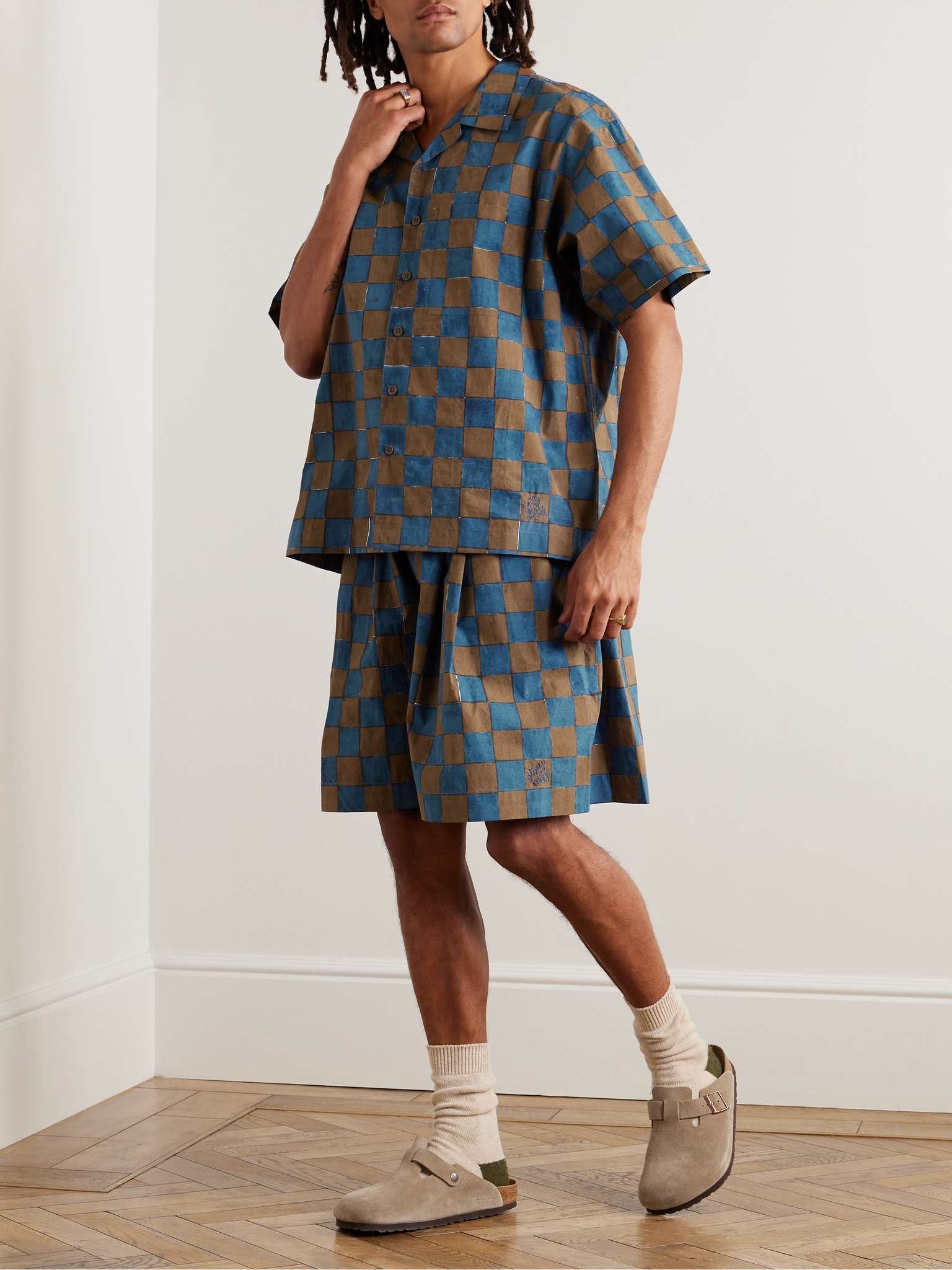 Bridge Checked Organic Cotton Drawstring Shorts - 2